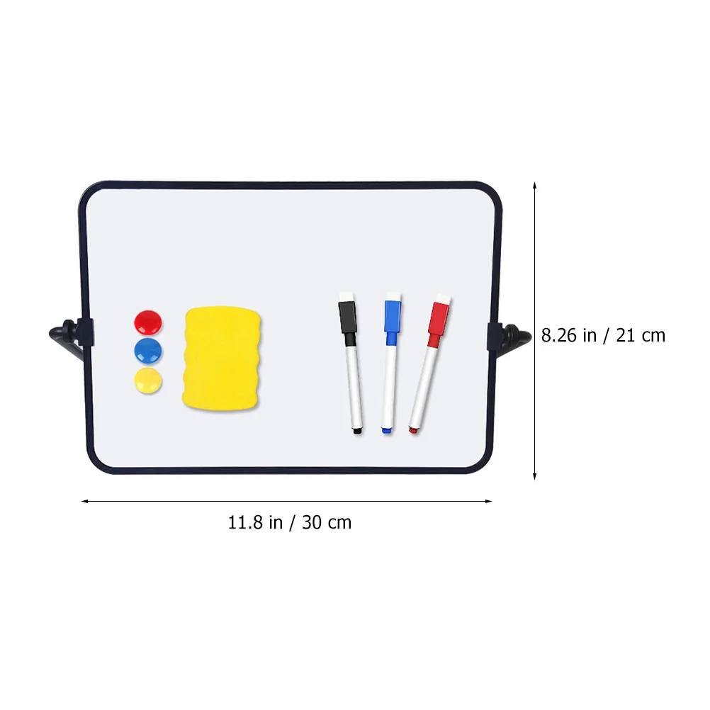 Tablero de borrado en seco de doble cara para niños, escritorio de notas y mensajes de oficina, tipo de soporte, pizarra blanca, escritura, colgante, portátil, Plástico