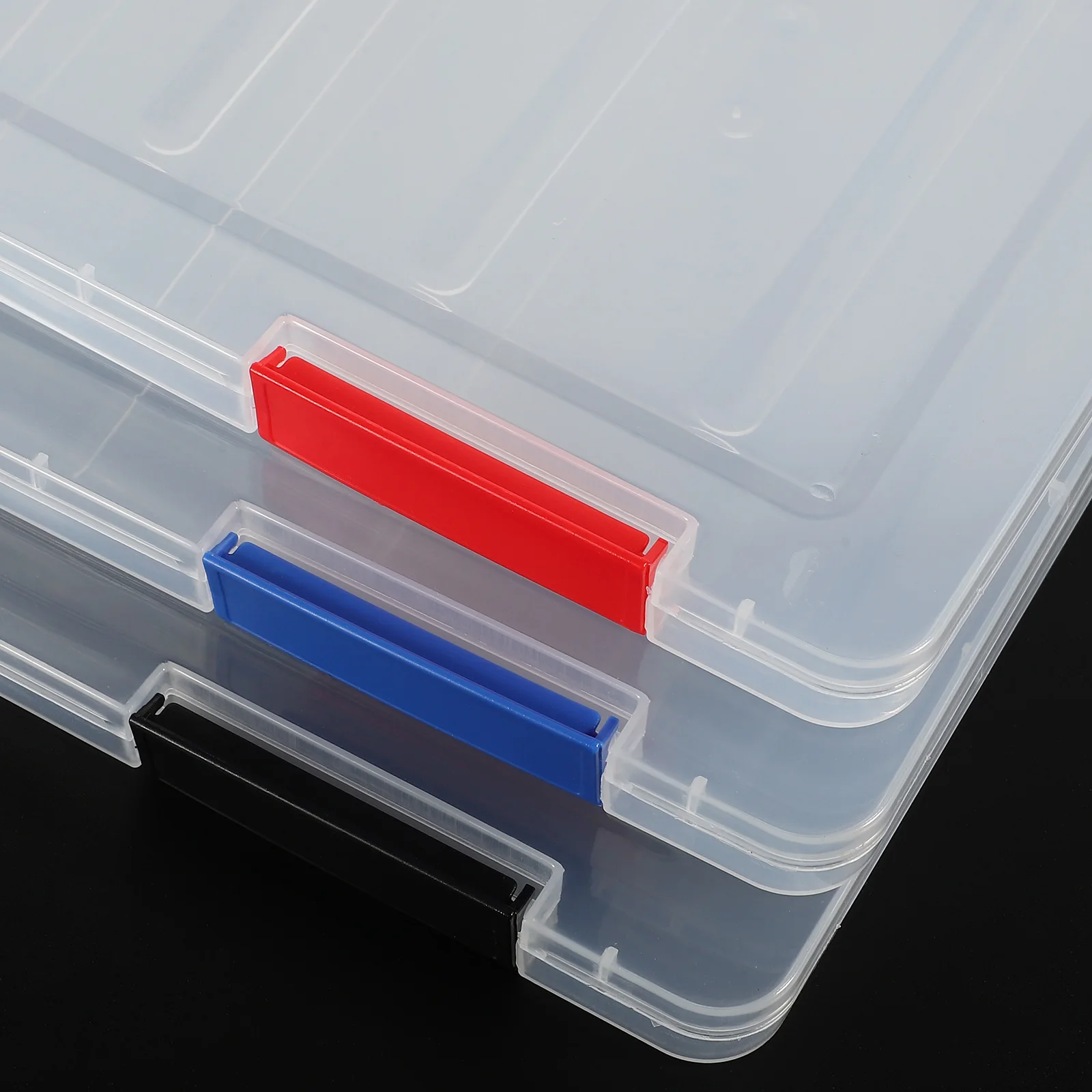 

3pcs File Document Case Snap Buckle Pp Material Stackable File Organizer Plastic Document Container Certificate Holder