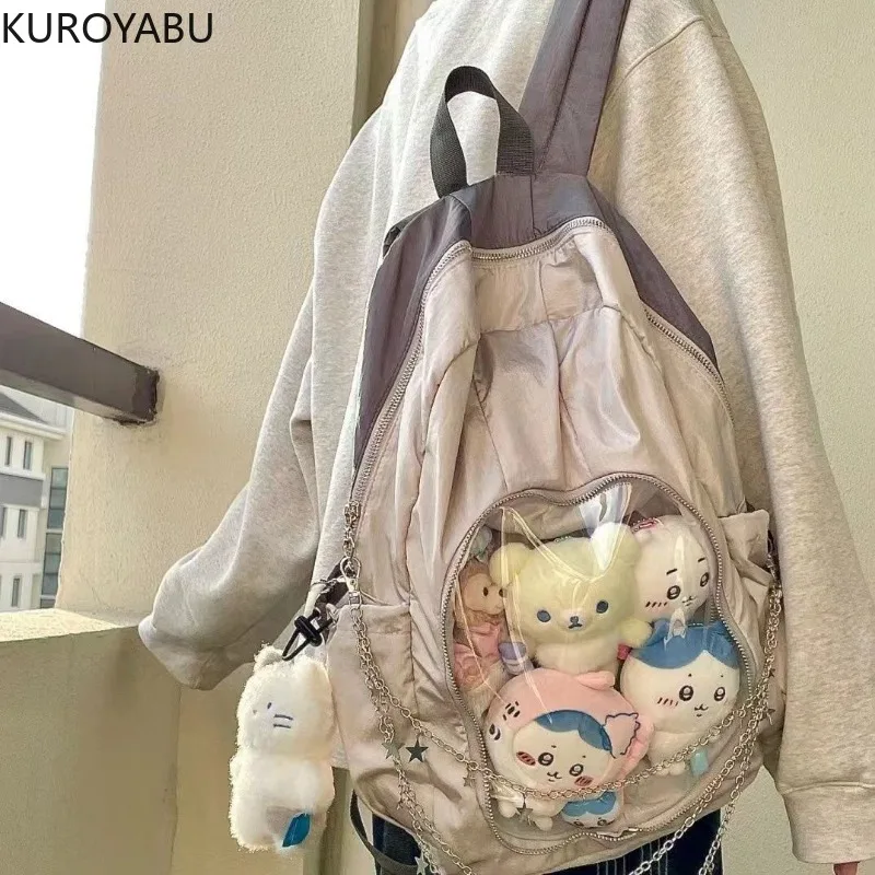 Japanese Kawaii Bag Women New 2024 Transparent Backpack Large Capacity Backpacks School Bags for College Student Mochilas Mujer