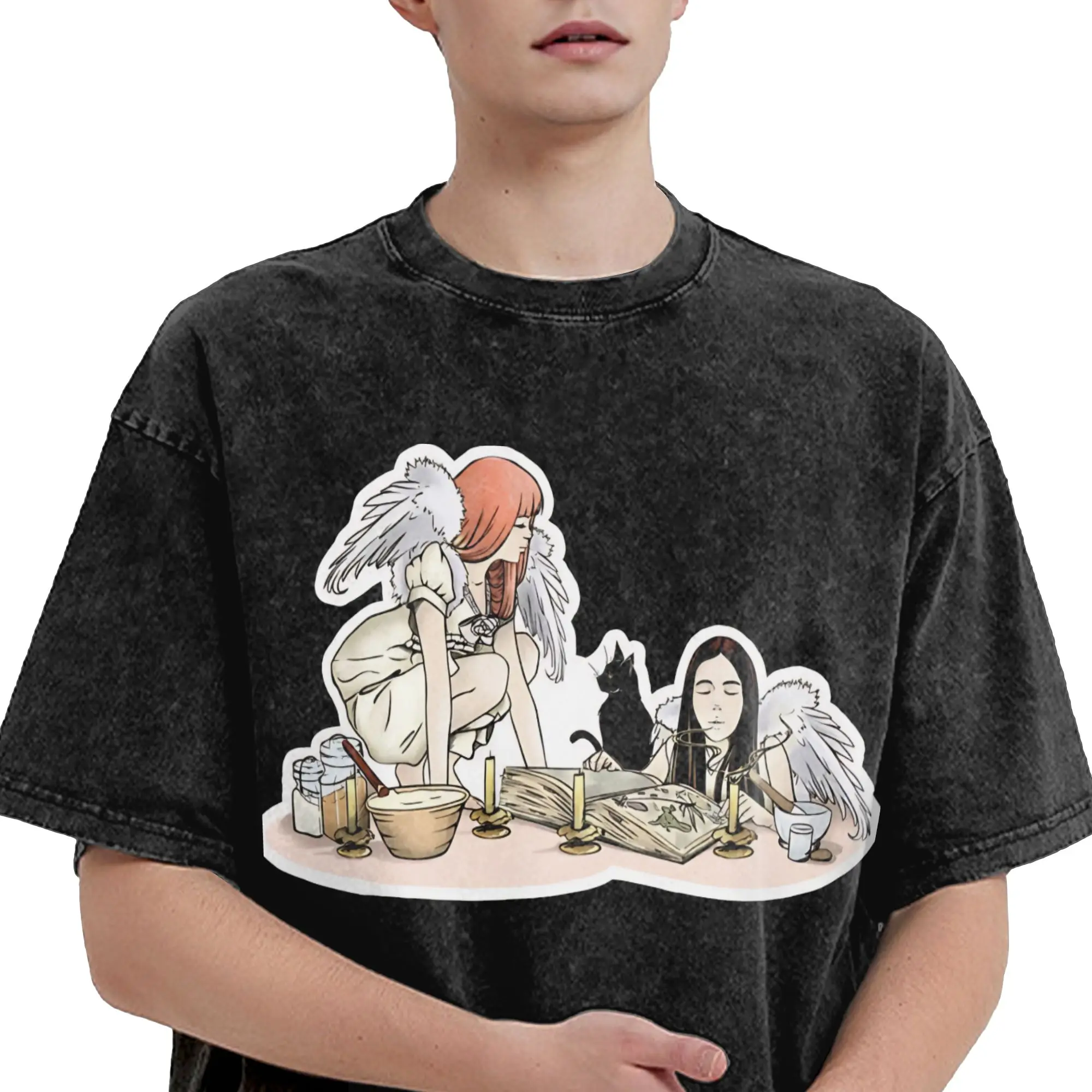 Practical Magic Witchcraft  T Shirts Hip Hop Washed 100% Cotton Oversize T-Shirt  Retro for Men Women Streetwear Summer Tees