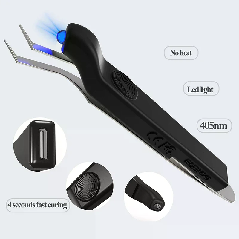 لاش الملقط مصباح سيليكون اللاسلكي جل صغير علاج سريع ضوء المحمولة المحمولة لاش تمديد مصباح مع مفتاح الضغط للأظافر #3