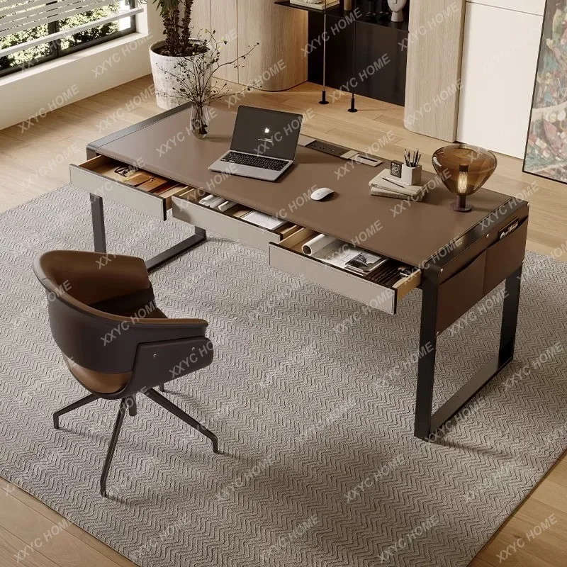 

JJJLight Роскошный кожаный стол-седло для домашнего кабинета, офисный компьютерный стол