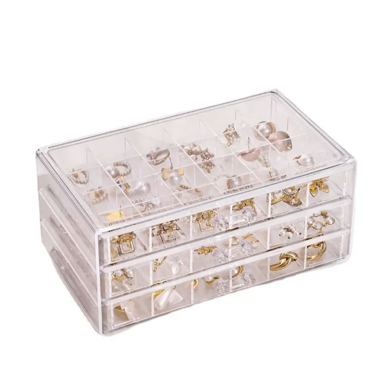 Drawer Style Transparent Jewelry Box Large Capacity Ring Earring Necklace Acrylic Jewelry Sorting Box Jewelry Box Organizer