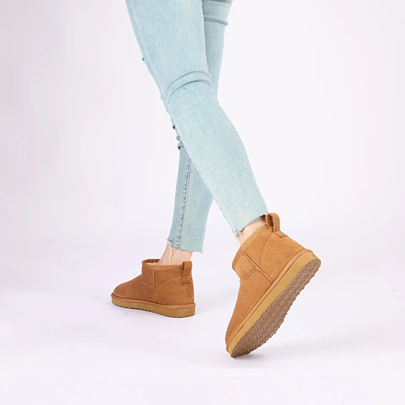 Evshine Winter-Pelz-Schneestiefel für Damen, rutschfest, mit Plüsch gefüttert, Wildlederstiefel, warme, flauschige Hausschuhe, klassische Schneestiefel – Detail 22