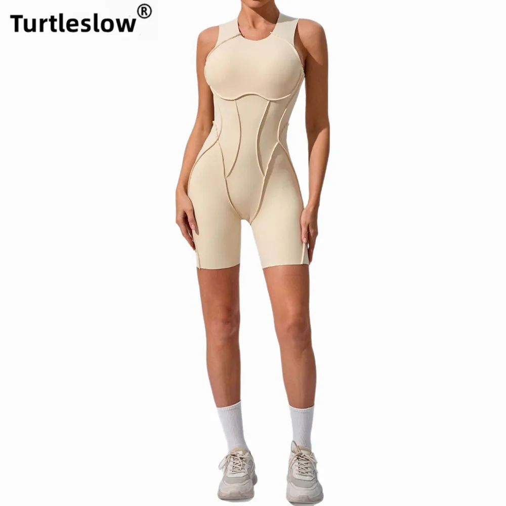 Nuova tuta aderente con cuciture 3D scava fuori la schiena di bellezza con pettorali staccabili tuta da yoga monopezzo esterna da donna