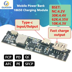 QC3.0 QC2.0 Dual USB 18W Type-C USB SW6106PD Fast Charge Mobile Power Bank 18650 Charging Module With Indicator