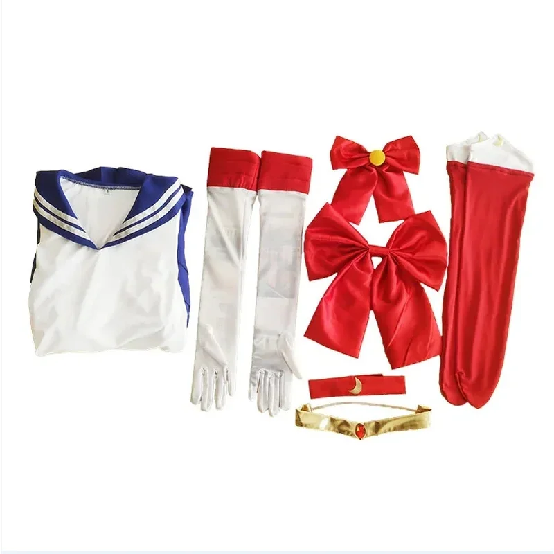 CyCostume Anime Sailor Moon Cosplay, uniforme Tsukino Usagi, abiti per parrucche, set da festa di carnevale per donne e ragazze