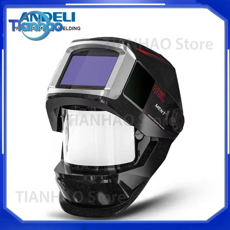 For ANDELI Large View Welding Helmet Flip Up Auto Darkening True Color with 4 Arc Sensors