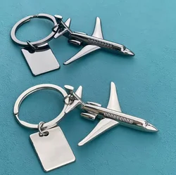 Creative Metal 3D Airplane Model Keychain Vintage Men's Pendant Car Keychain Gift