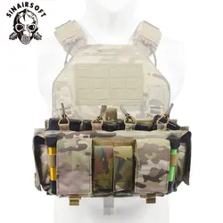 SINAIRSOFT-aparejo de pecho táctico 5,56, bolsa de revistas Compatible, bolsa magnética Multicam de nailon para chaleco de caza Airsoft Paintball