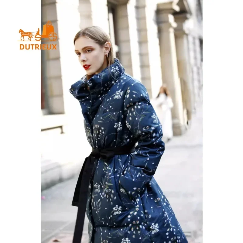 New Autumn and Winter Cotton Jacket for Women, 90% White Duck Down Warm Thick High-end Luxury Down Jacket Custom Woven and Dyed