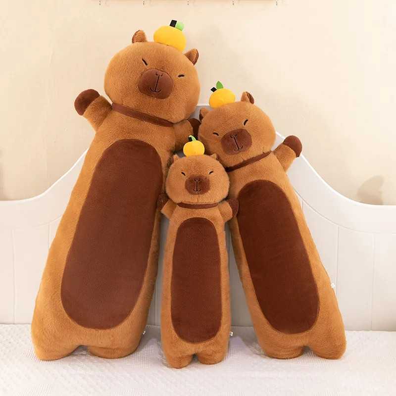 70cm Kapibala Cute Giant Long Capybara Plush Pillow Capybara Soft Stuffed Animals Cartoon Toys Christmas Birthday Gift Toy