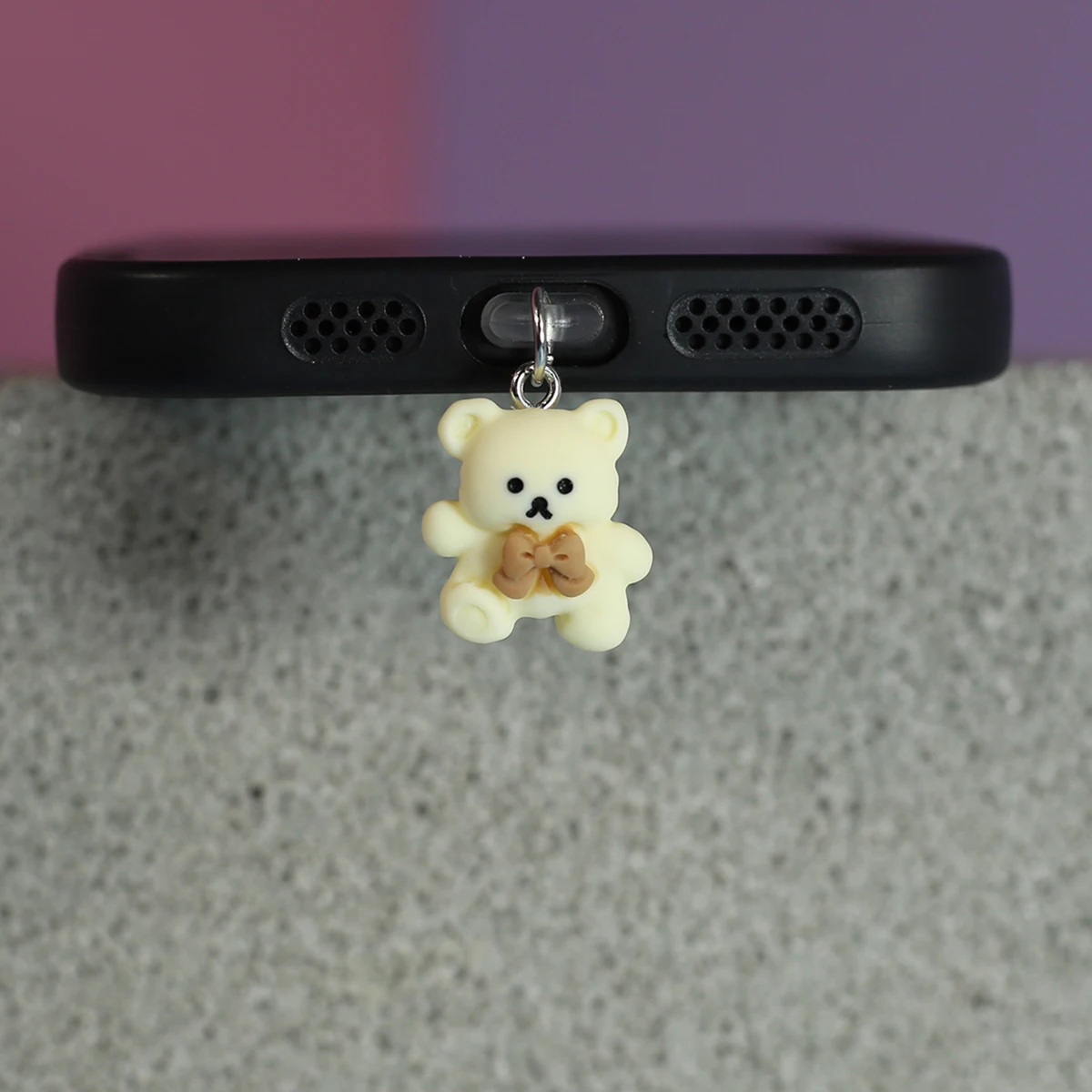 Phone dust plug cute little bear phone accessory pendant decoration for iPhone for Samsung Type-C charging interface couple