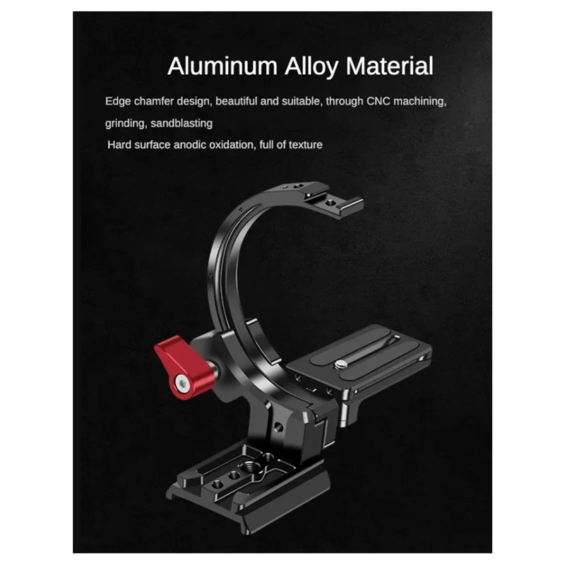 Suporte de lente preta anel semi-circular horizontal vertical para câmera dslr suporte de vídeo sapata fria suporte de vídeo da câmera