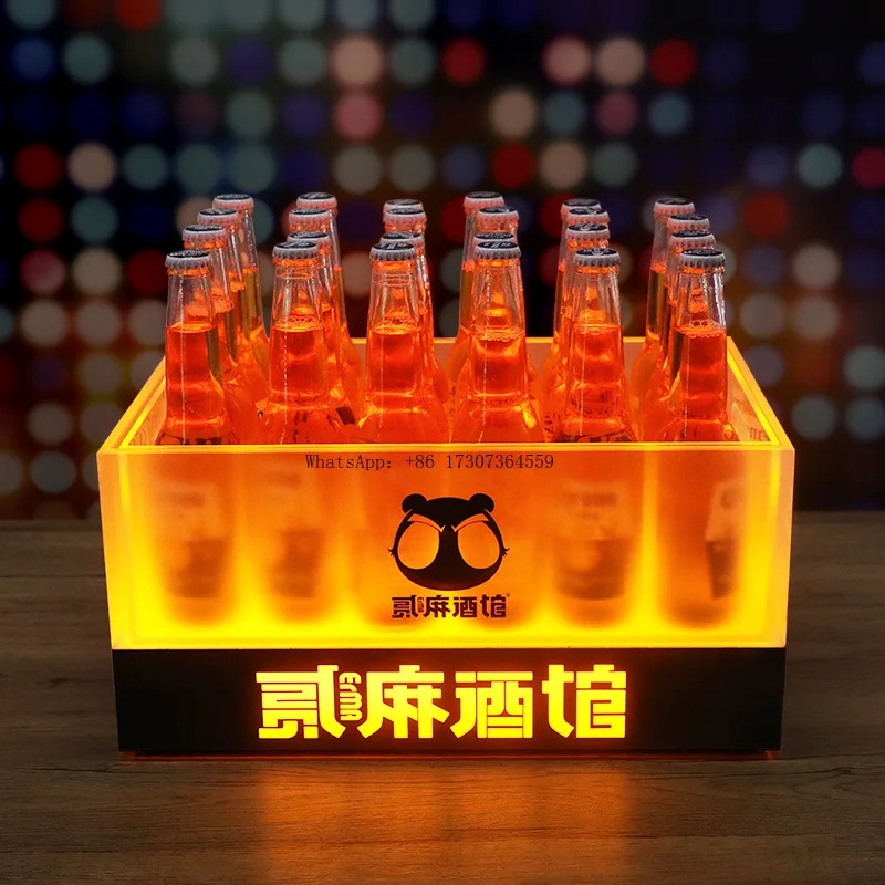 

Bar KTV new matte luminous ice bucket commercial PC beer frame clear bar pub custom LED colorful wine bucket