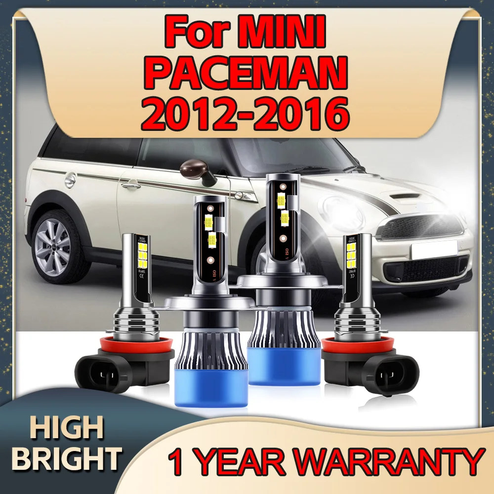 

4PCS H4 H8 Car Headlight Bulb LED CANBUS High Low Beam 30000LM 6000K Fog Light 12V For MINI PACEMAN 2012 2013 2014 2015 2016