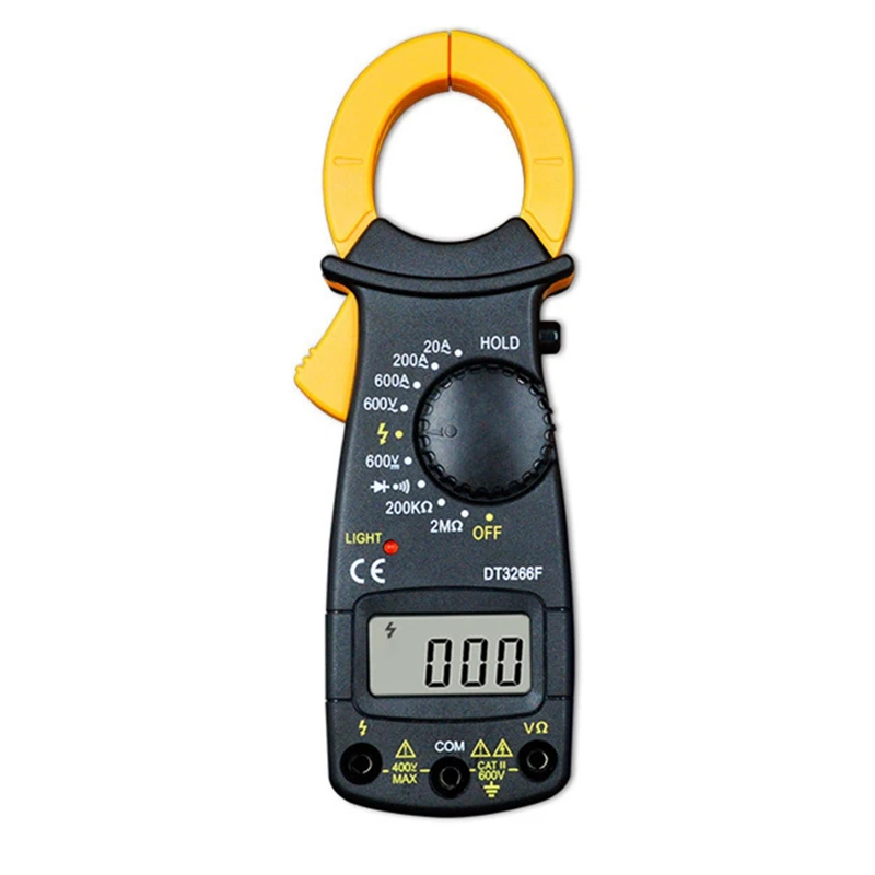 1 Piece Digital Amper Clamp Meter Voltmeter Ammeter 600A AC/DC Ohm Current Voltage Tester