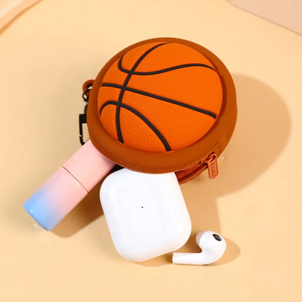 Student Gift Key Chain Wallet Headphone Earphone Bags Keychains Lipstick Storage Bag Mini Basketball Football Shaped Coin Purse