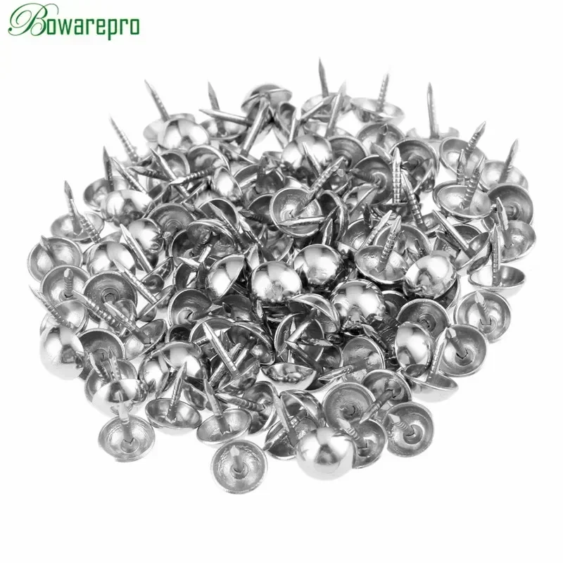 bowarepro 100Pcs Tacks Upholstery Nail Tachas Jewelry Gift Case Box Sofa Furniture Decorative Tacks Stud Pushpin Hardware 7x10mm