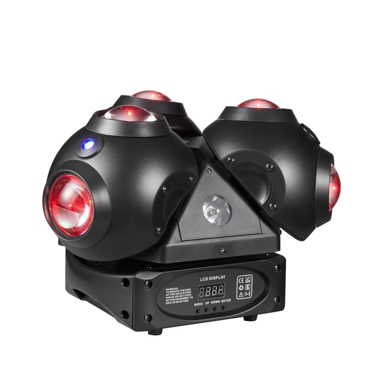 Newest Beam Laser RGB Three Head Gold Strobe Moving Head Lighting DMX512 Voice control For DJ Disco Party Bar Performance