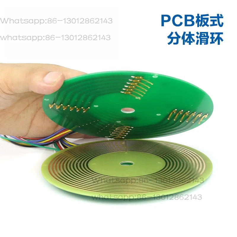 

Disc slip ring PCB conductive slip ring inner hole 12-50mm separate ultra-thin collector ring, 1~ 12 rings optional