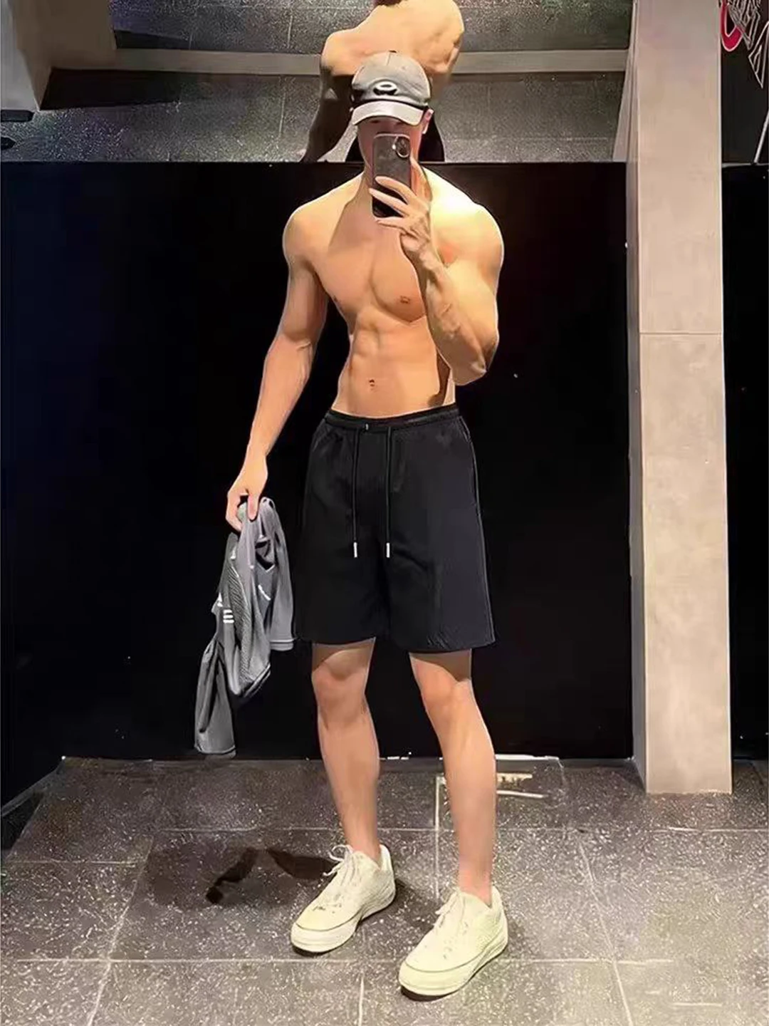 

Bla Outdoor Qui Dry Running orts Men's Training Sports Pants Cleanfit American Fitn Quarter Pants Loose Fit Waist