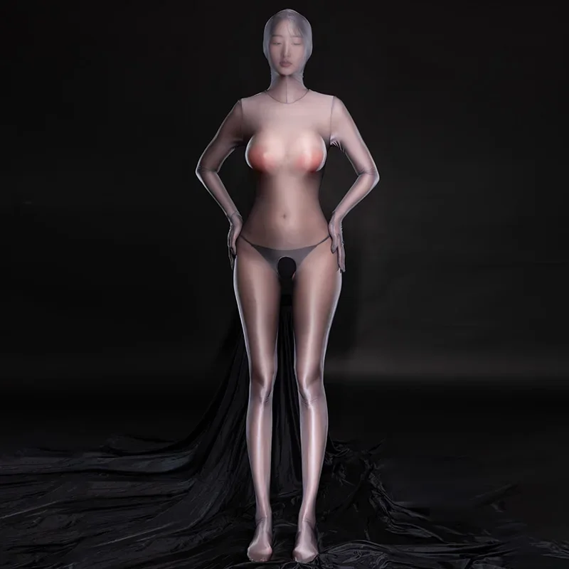 Sexy Shiny Full Body Zentai Bodysuit for Women SM Gay Tight Catsuits Erotic Lingerie Sex Porn Role Play Costumes Bodystocking