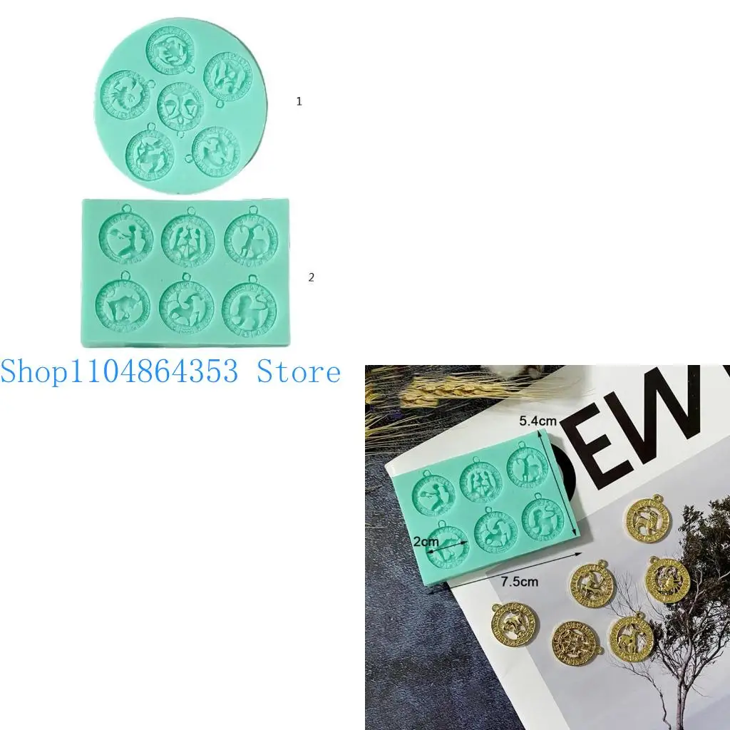 

652F Silicone Mold Keychain Mould With Hole Keyring Pendant DIY Craft
