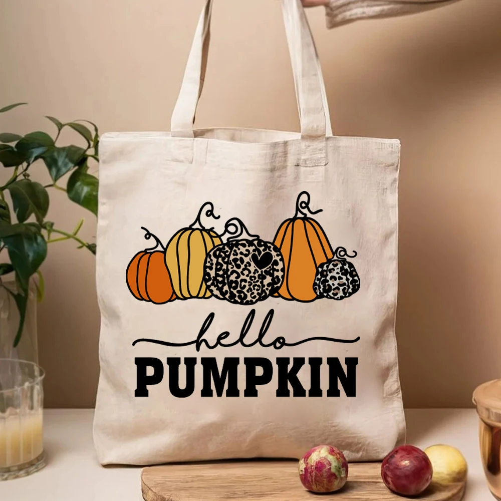 Hello Pumpkin Bags Thanksgiving Gift Women Handbags  Fall Gifts Women's Shopping Bag Cute Fall Tote Bag for Women Halloween Bags