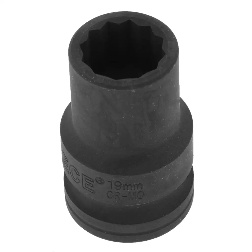 

3/4" Square Drive 12 Point Deep Impact Socket 19mm, 1 Pcs, Black