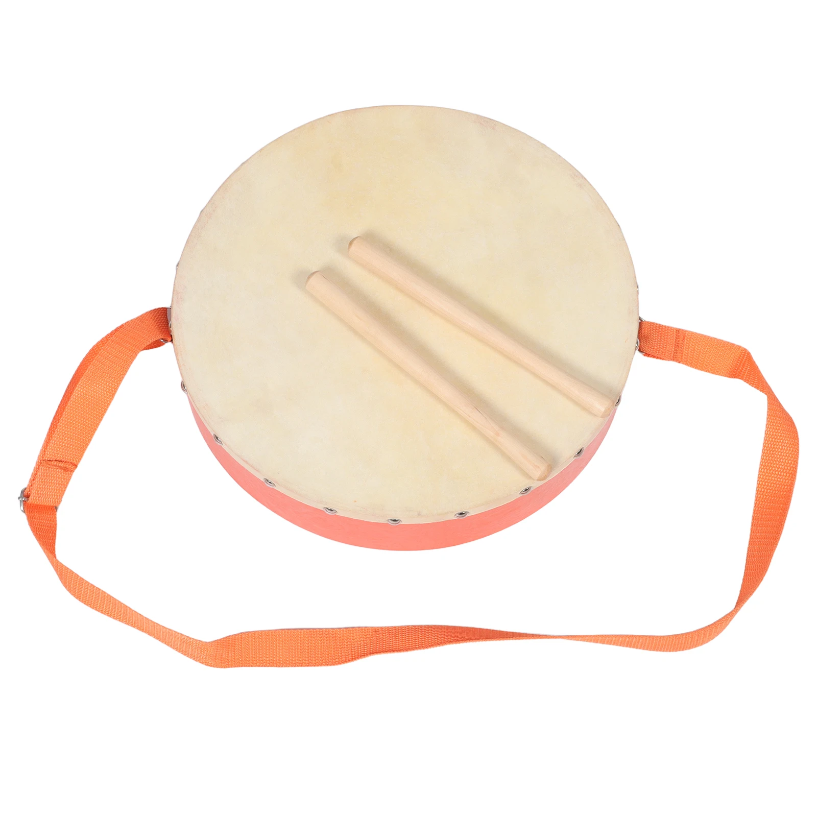 

Parent-child Teaching Aids Waist Drum Hand Percussion Cowbell Music Orange Cloth Educational