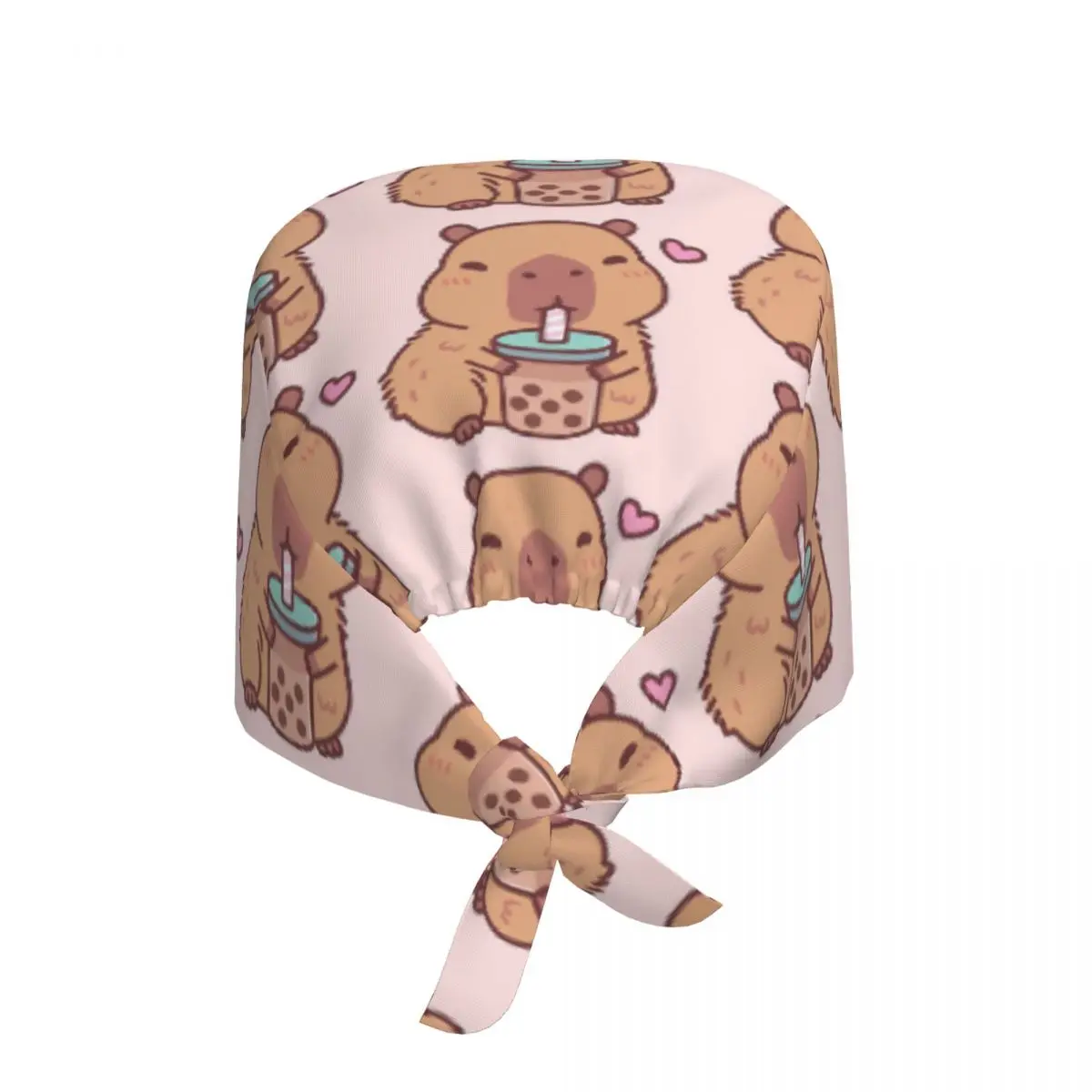 Милая капибара любит питьевой пузырьковый чай, скраб, шляпа для врача, рабочая хирургическая шапочка для мужчин и женщин, регулируемые шапочки для кормления для стоматолога