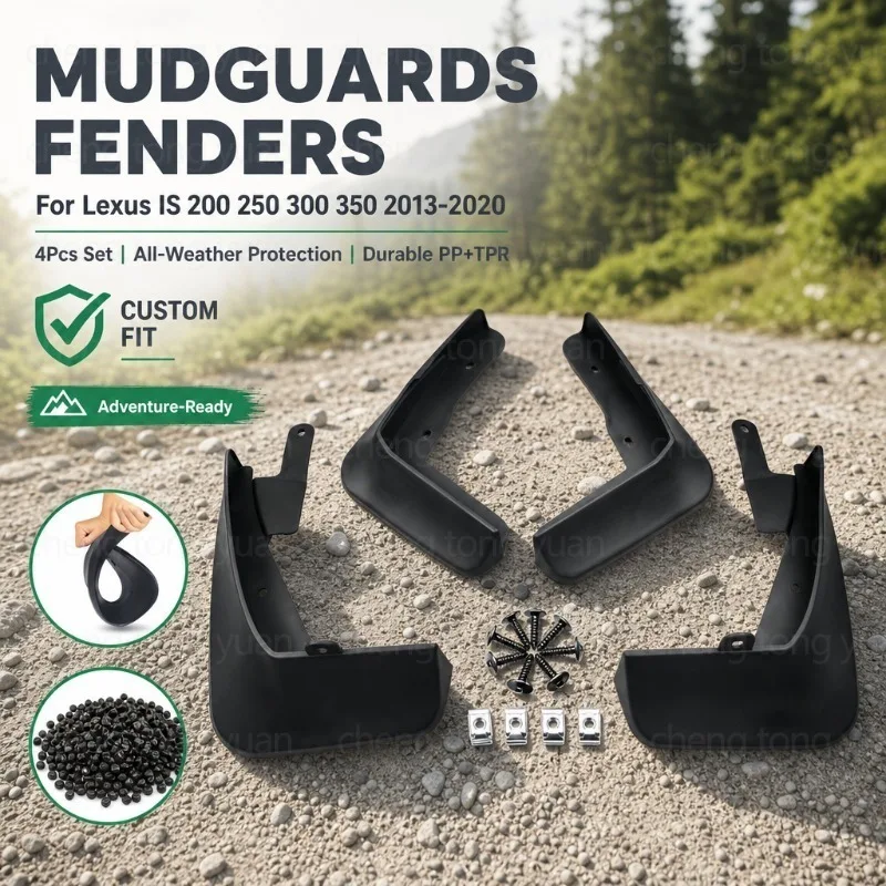Mudguards FOR LEXUS IS 2014-2020 Automotive For Fender Mudguard Vehicle Exterior Decor ABS Material Protective Accessories