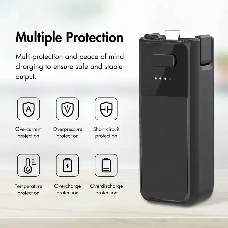 Hand Grip Power Bank For DJI Osmo Pocket 3 1/4 Inch Thread Type-C Charging Handle Battery Creator Combo Handheld Charging Grip