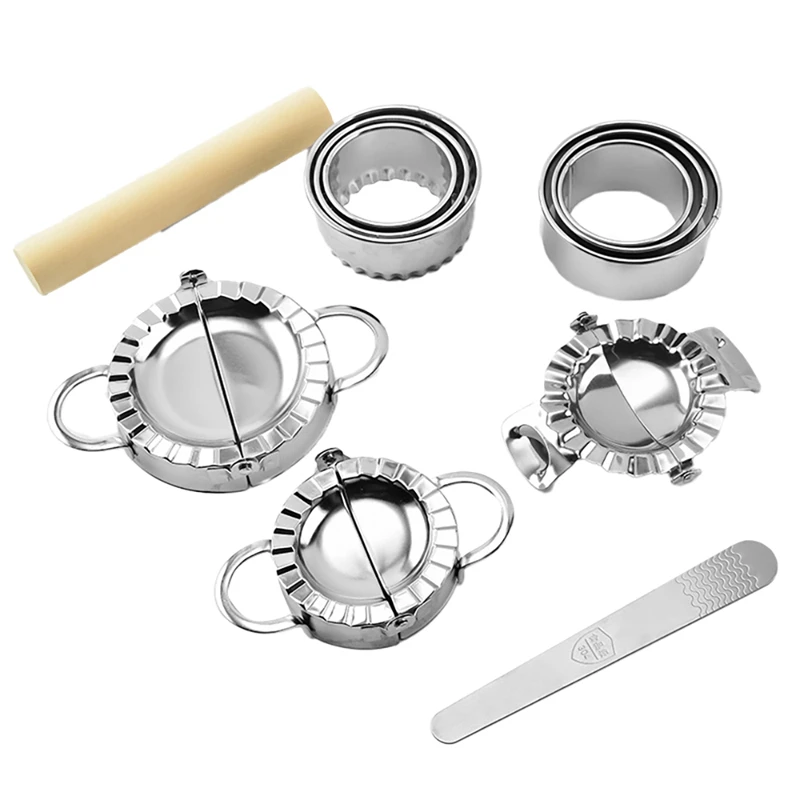 11Pcs Dumpling Maker Stainless Steel Dough Press Pie Ravioli Stuffing Spoon Dumpling Wrapper Making Mold