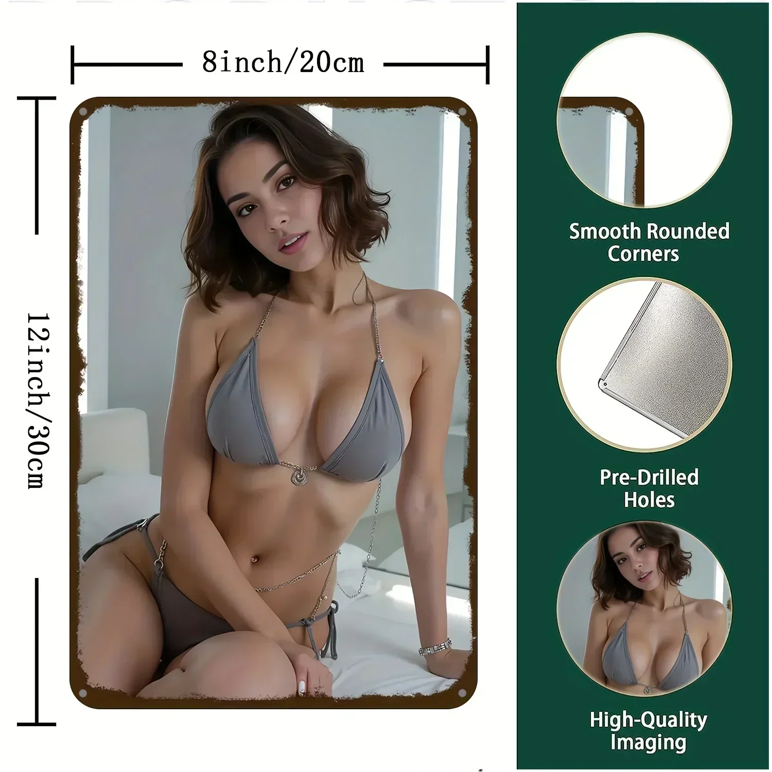 Chic Sexy Lingerie Mannequin Metal Wall Art - Durable Iron Sign for Bedroom,Living Room Decor, , Bedroom Perfect,Шикарное сексуальное женское белье-манекен, металлическое настенное искусство - прочный железный знак для спальни, декора гостиной, идеально п