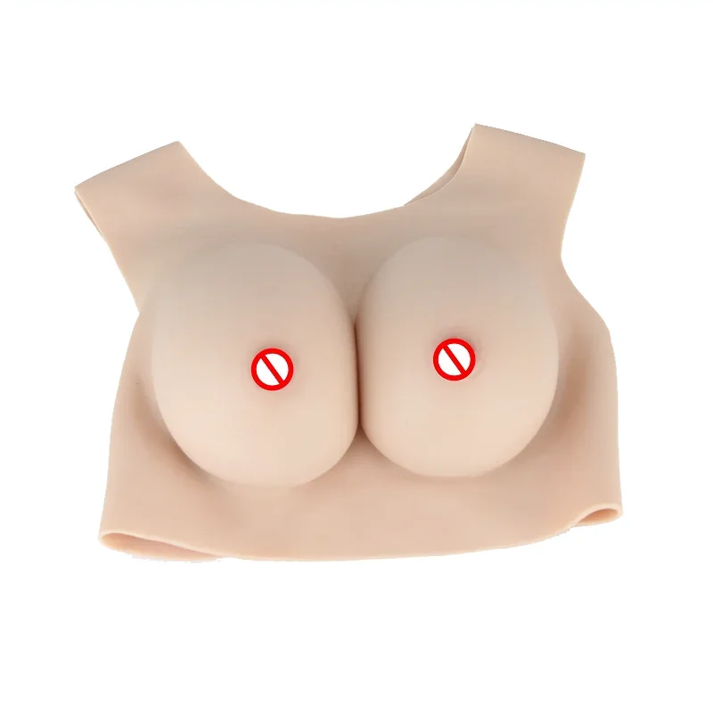 

ONEFENG T-H1 fake boobs Series Silicone or Cotton Filling One-piece Round Neck Silicone Breast for Crossdresser Soft Touch H Cup