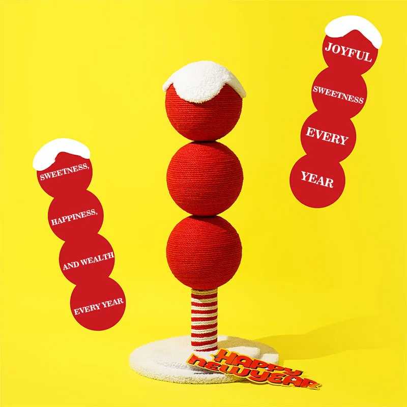 

Sugarloaf Cat Scratching Post With Sisal Rope Durable Cat Climbing Frame Grinding Balls Fall-Resistant Pet Furniture & Toys