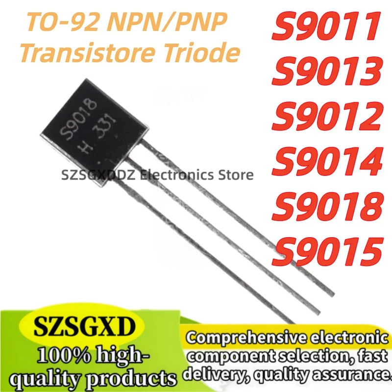 50Uds 100% new 9012 9013 9014 9015 9018 S9011 S9012 S9013 S9014 S9015 S9018 9011 TO-92 NPN/PNP Transistor Triode