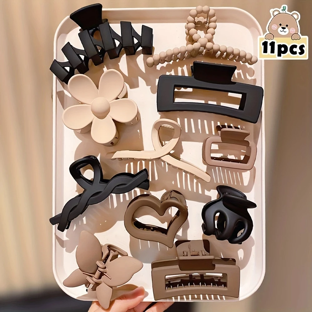 

11 Pieces of Fashionable and High-End Hair Claws Suitable for Cute Girls, Fashionable Women’S Hair Accessories