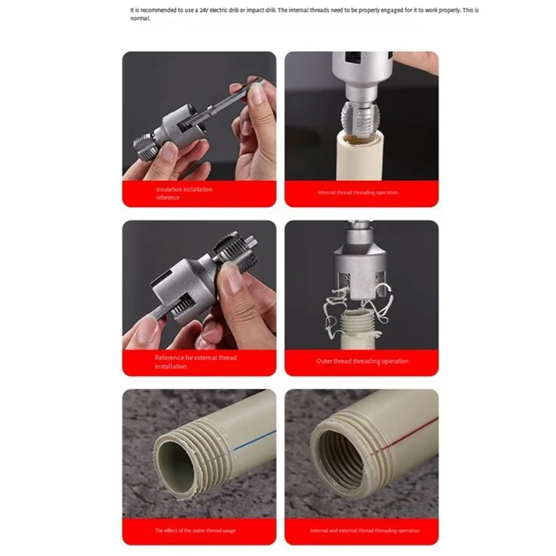 

M11K-Набор кубиков Внутренние/внешние резьбы для водопроводных труб, инструмент для метчика из ПВХ, открытый нитевдеватель для воды