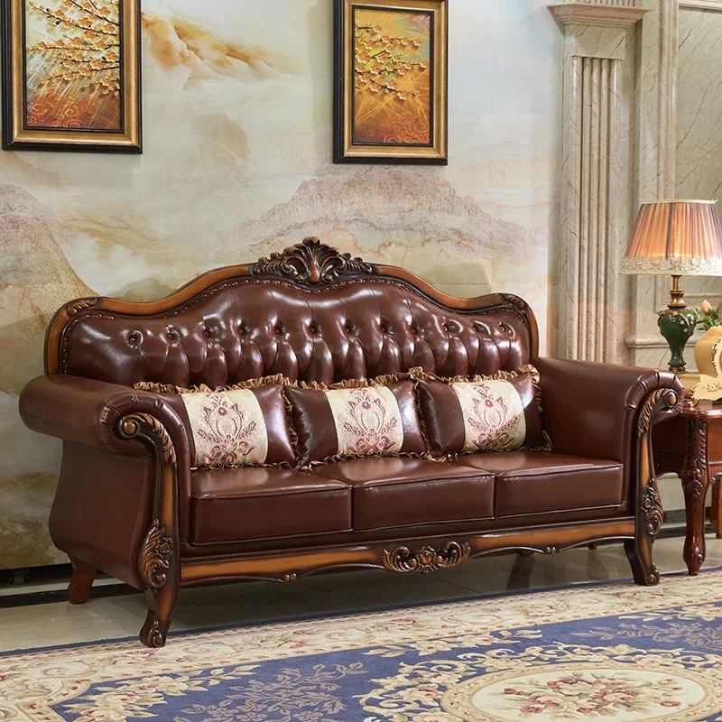 

Elegant Luxury Living Room Sofas Brown Designer Leather Nordic Lounges Sofas Big Armchair Bedroom Divano Postmodern Furniture