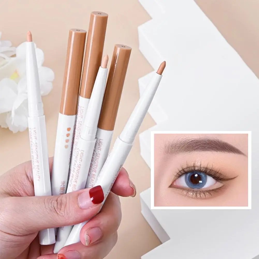 Corrector de Seda Impermeable, Corrector de Cobertura Natural con Delineador de Color Nude, Variedad de Tonos de Piel con 3 Colores