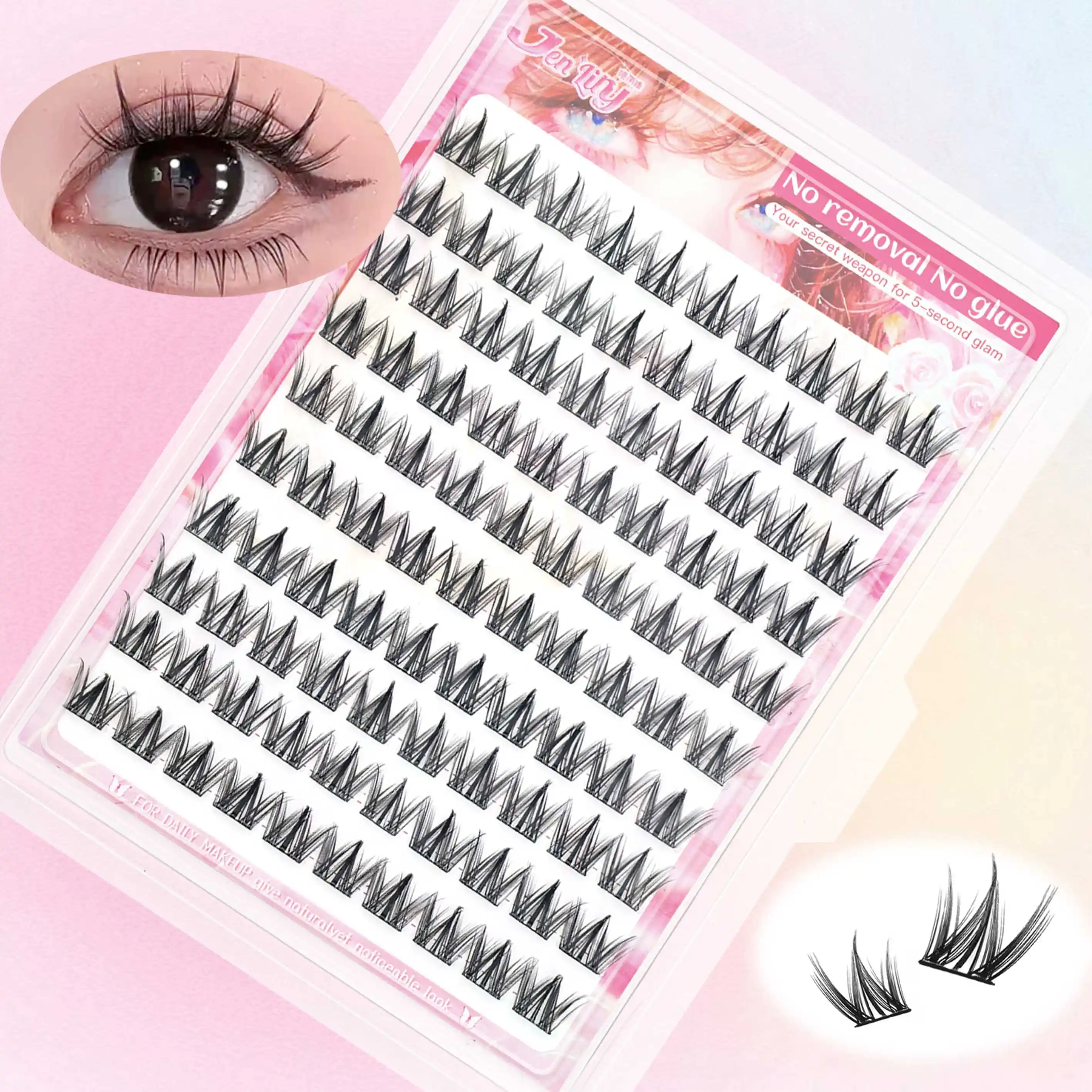 ชุดต่อขนตาปลอมสไตล์เกาหลี: 100 ช่อแบบติดเอง นุ่มเป็นพิเศษและดูเป็นธรรมชาติเพื่อการสวมใส่ทุกวันที่ไม่ยุ่งยาก!