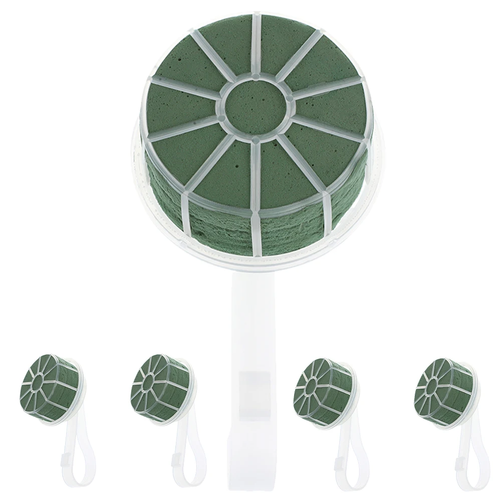 

5pcs Bridal Bouquet Holders Flower Arrangement Handle Wedding Supplies Green Plastic Small Size Floral Handles