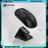 Attack Shark X6 PAW3395 Gaming Mouse 3 Mode Bluetooth Wireless Wired Gaming Mice 2.4G Wireless RGB Touch Magnetic Charging Base