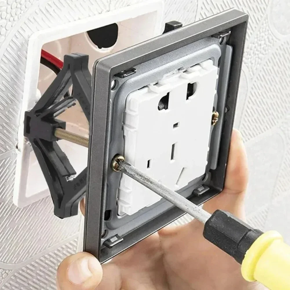 Black 86 Junction Repairer Efficient Repair Solution Robust Load-bearing Wall Switch Maintenance For 86-type Square Boxes