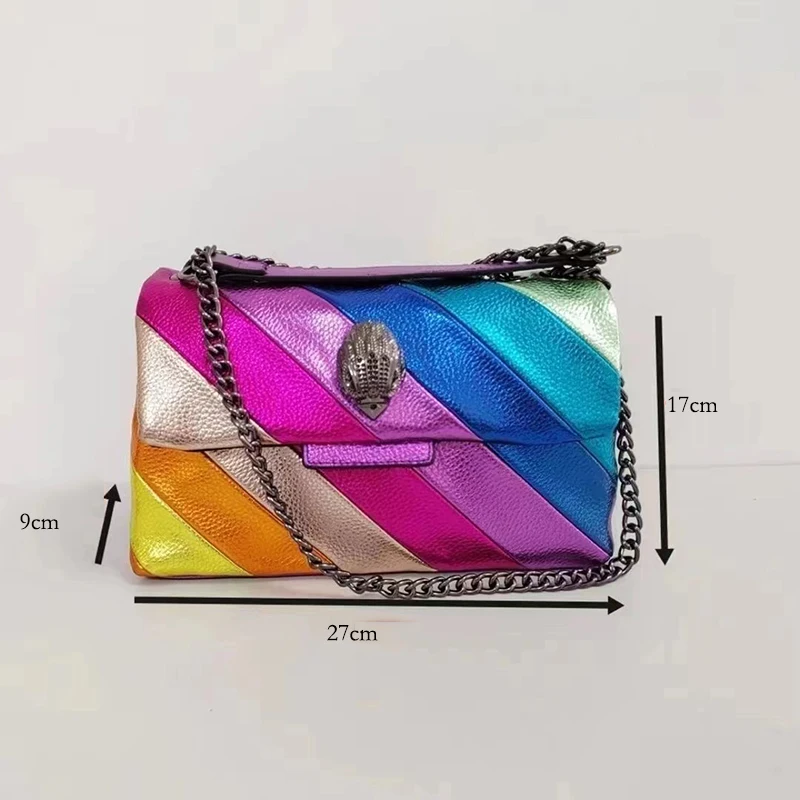 Zomer Londen Multi-Colored Patchwork Crossbody Tassen Voor Dames Uk Merk Designer Modetrend Handtas Pu Schoudertas