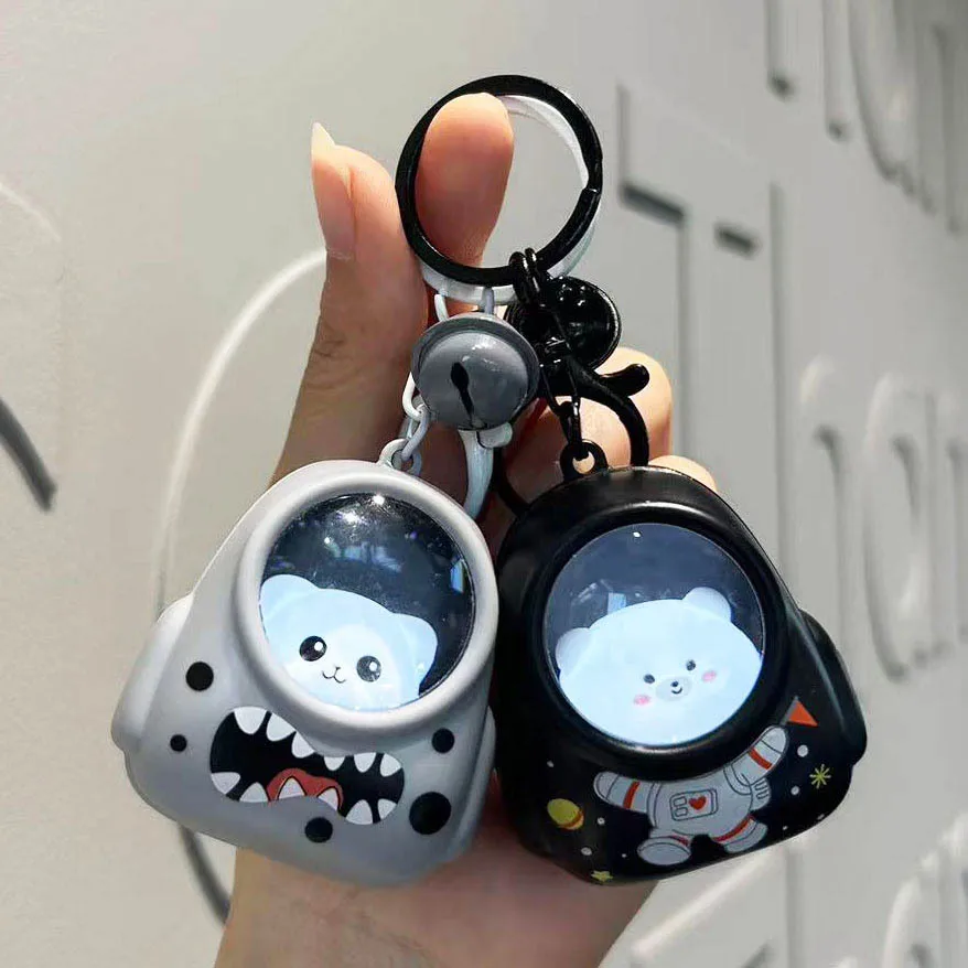 Internet rote Atmosphäre Lampe niedlichen kleinen Bären Tasche Nachtlicht Schlüssel anhänger Kawaii Tasche Anhänger Puppe Geschenk Paar Zubehör