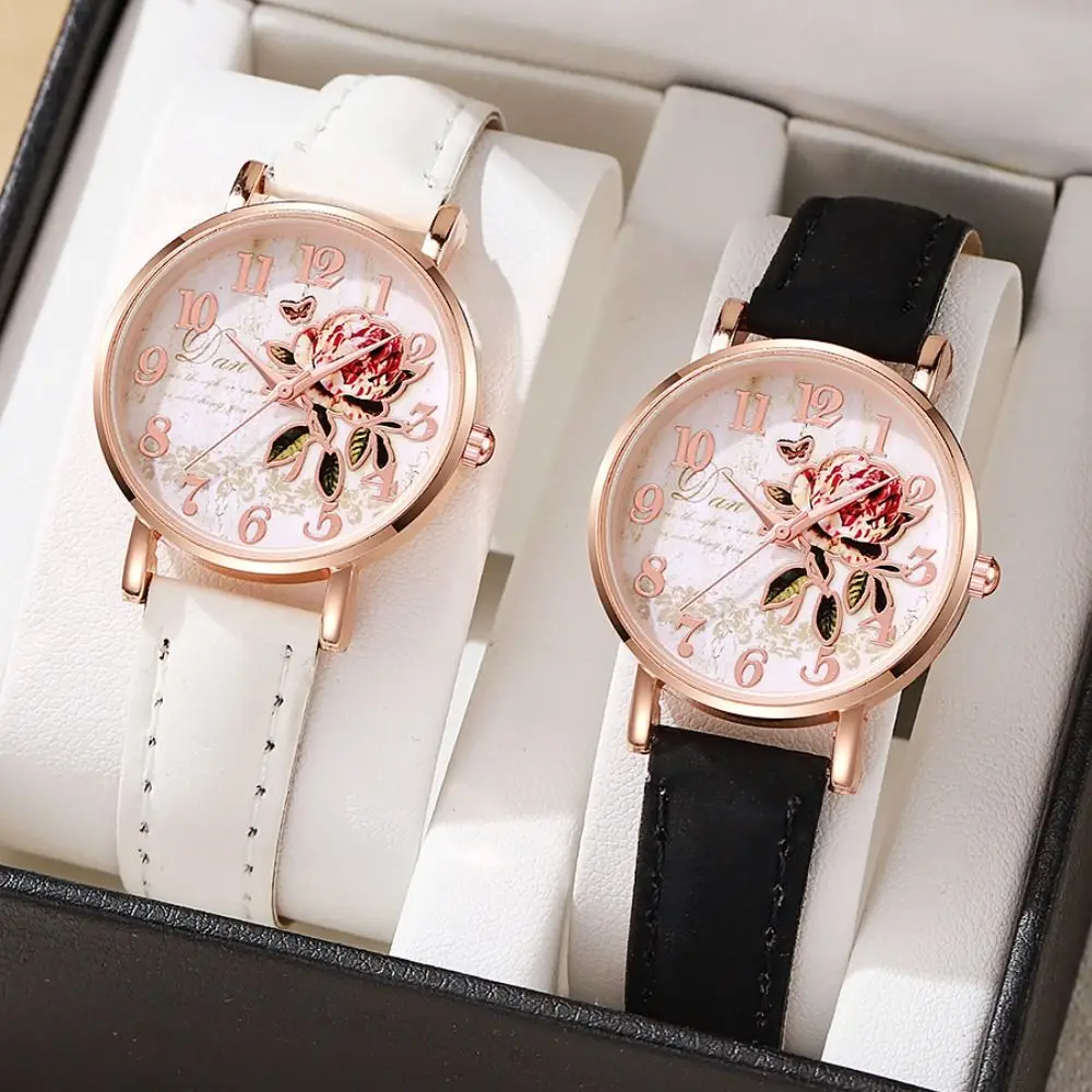 Creative Gift Boho Style Wrist Watches Rainbow Color Multicolor Quartz Watch Adjustable Strap PU Analog Quartz Watch Mom